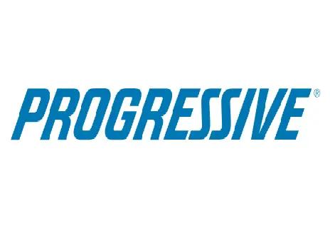 Logo with the word 'PROGRESSIVE' in blue, stylized font.